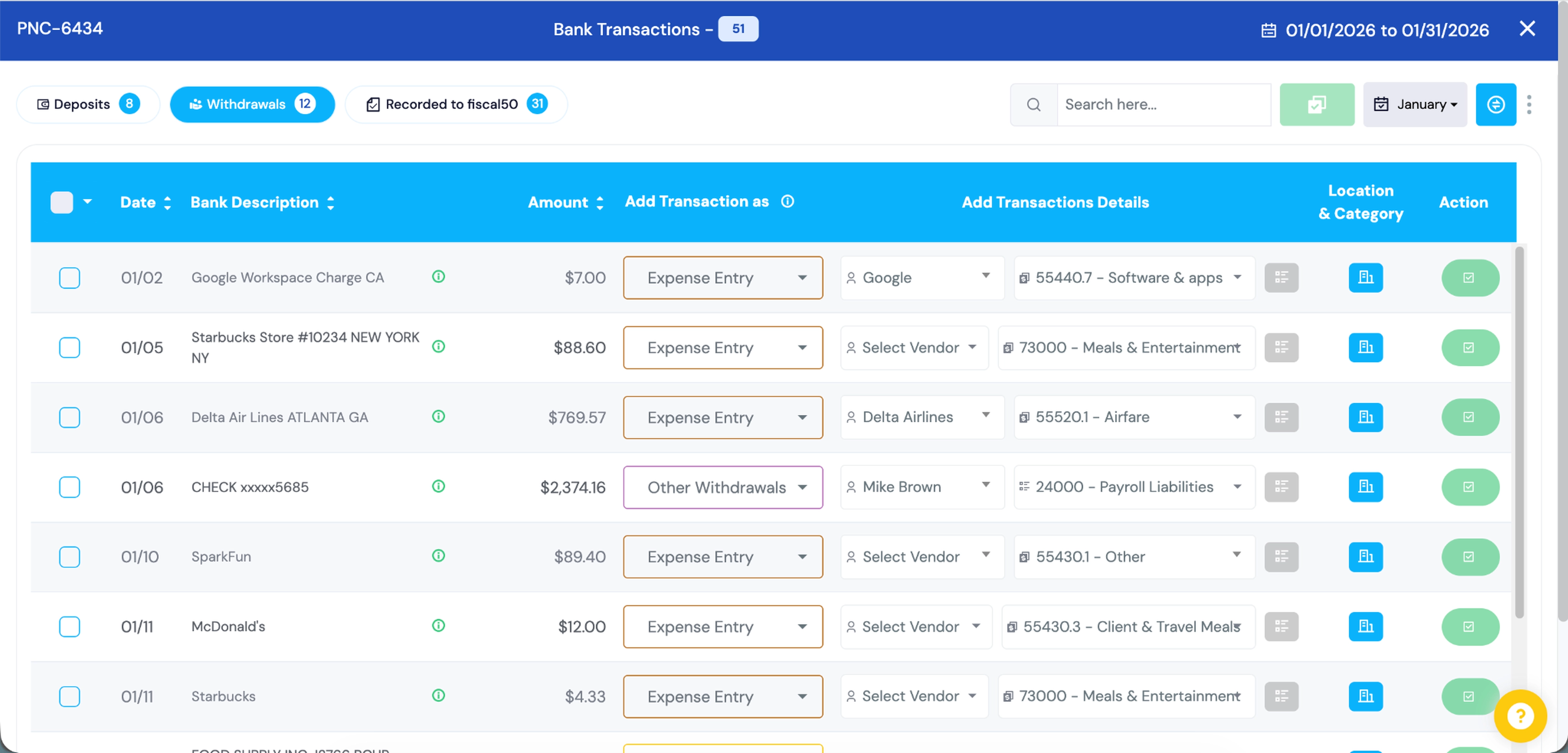 AI categorization of bank transactions